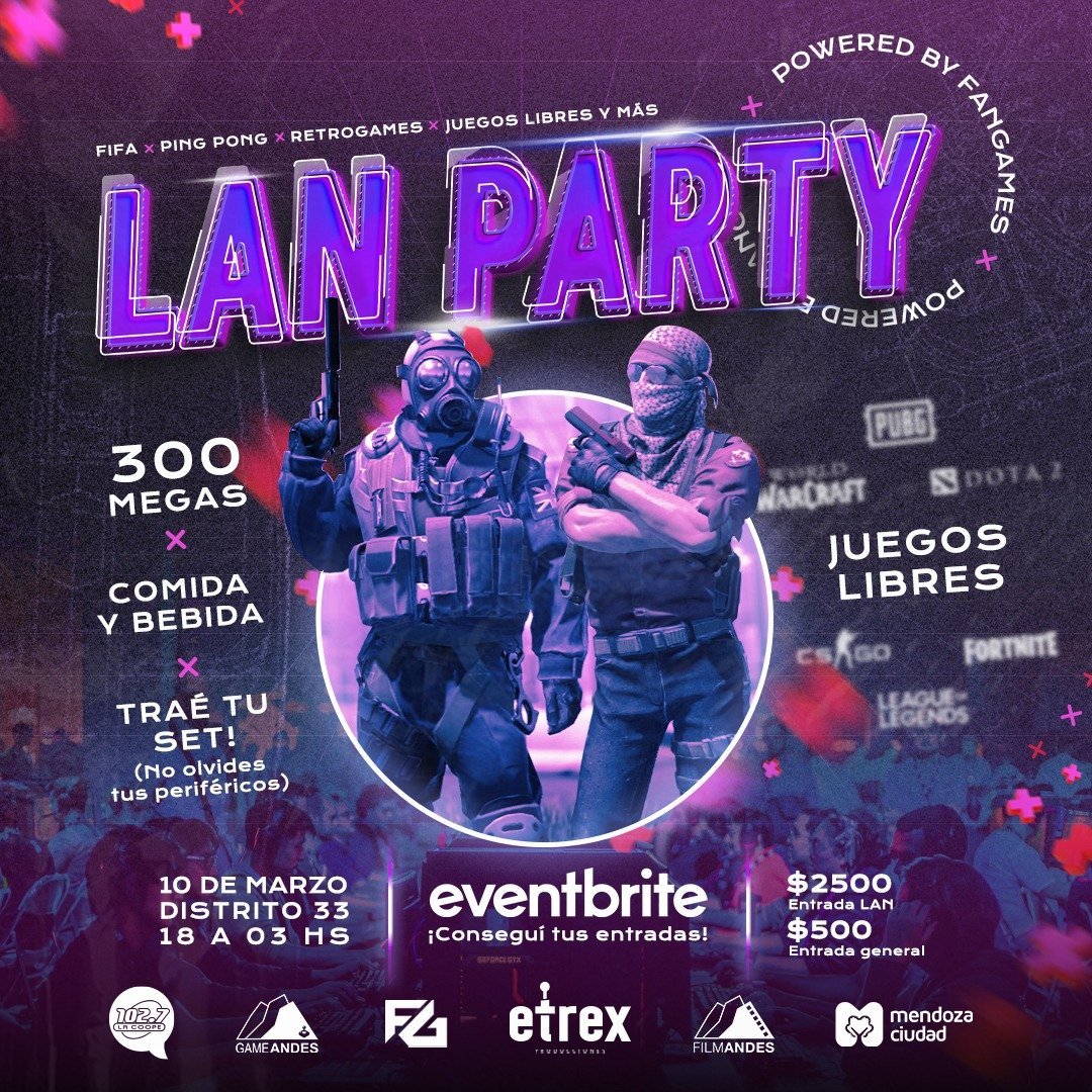 Atención gamers: el 10 de marzo llega la primera LAN Party a Mendoza